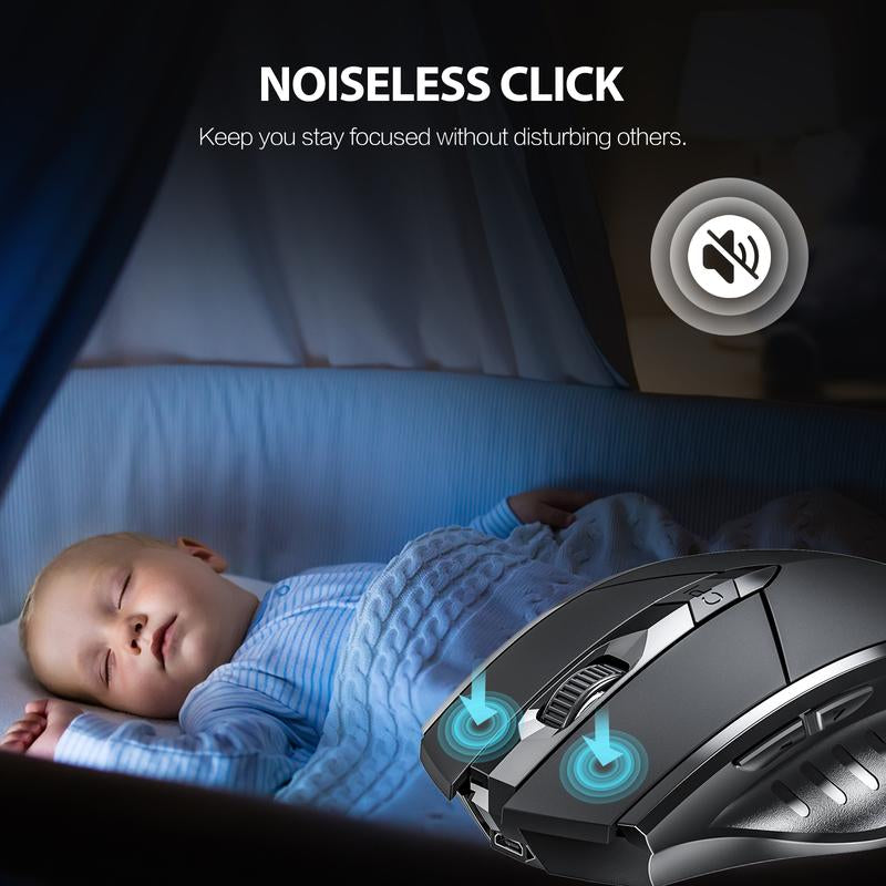 Rechargeable Multi-Device Wireless Bluetooth Mouse